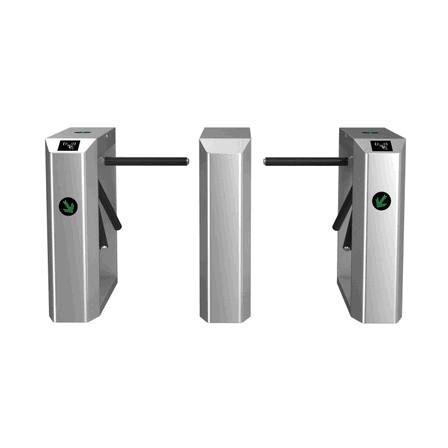 Stainless Steel Tripod Mechanism Gate with Biometric Attendance Sensing Integration